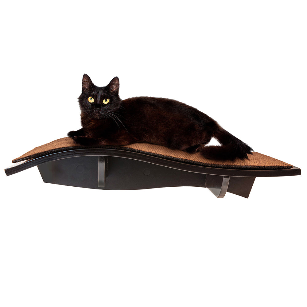 Feline Kingdom Large Curvy Cat Perch – Wall Mounted, Solid Pine Wood – Buy 3 Get 1 Free!