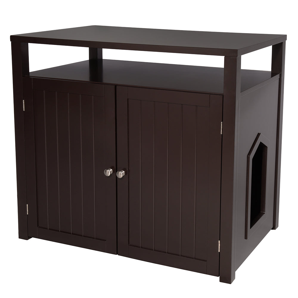 Large Cat Litter Box Enclosure in Espresso Parts Arf Pets