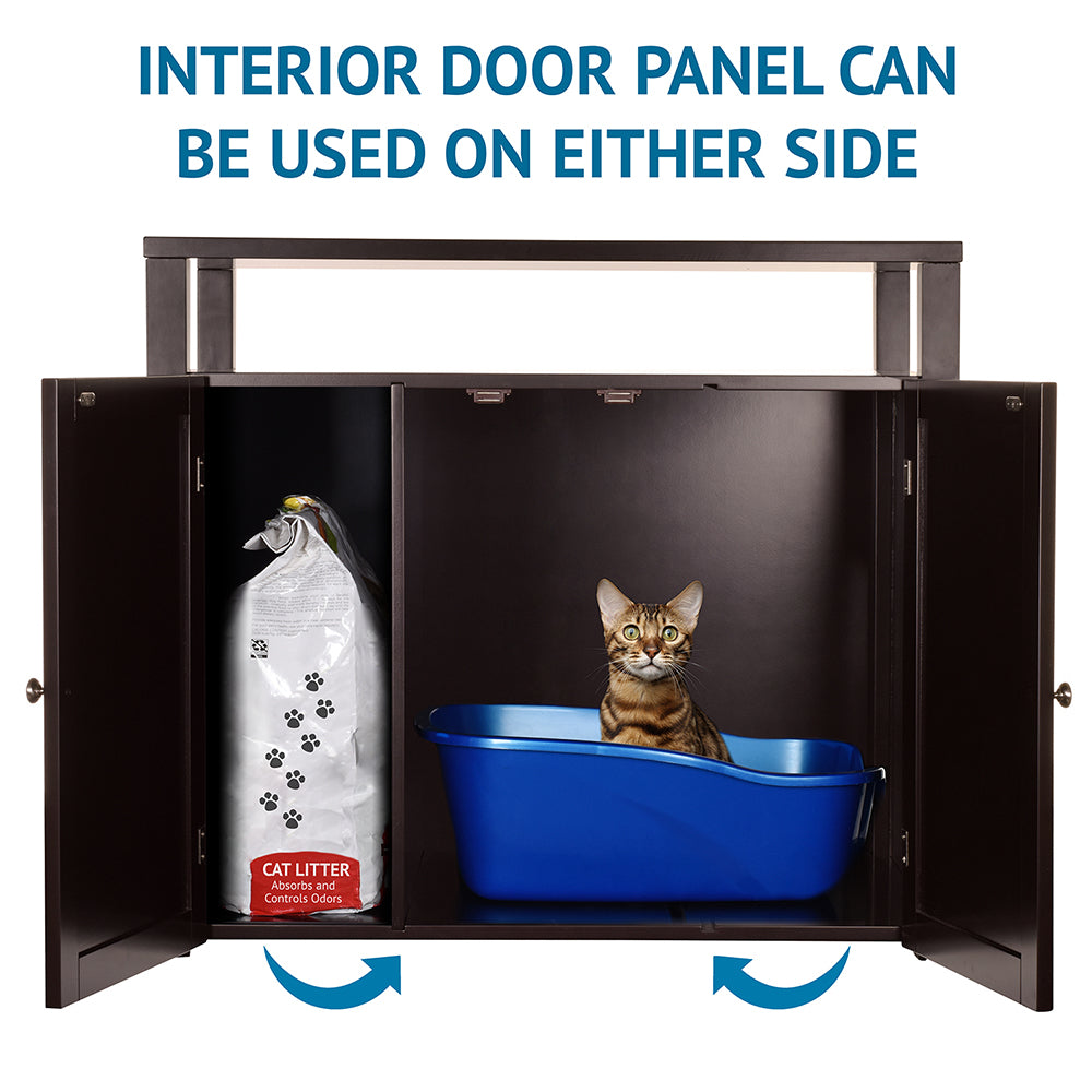 Large Cat Litter Box Enclosure in Espresso Parts – Arf Pets