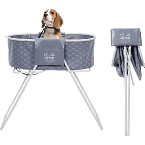 Arf Pets Foldable Dog bath, Portable Elevated Pet Wash Tub for Small to Medium Pets Up to 40Lbs